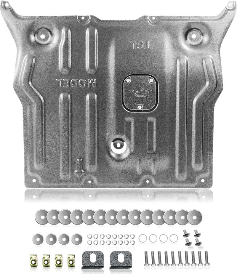 runfider Front Skid Plate Fits for Tesla Model 3 2017-2024 for Tesla Model Y 2020-2024 Guard Plate Under Engine Guard Cover Chassis Protects The Bottom Battery 2018 2019 2020 2021 2022 2023 - Image 1